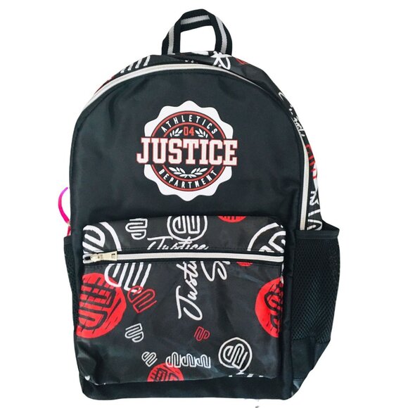 Justice 17 in Backpack Own Your Greatness I Am Strong Black Red SC009 - Picture 1 of 3